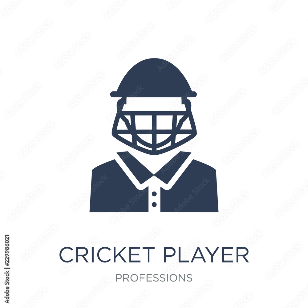 Fototapeta premium Cricket player icon. Trendy flat vector Cricket player icon on white background from Professions collection