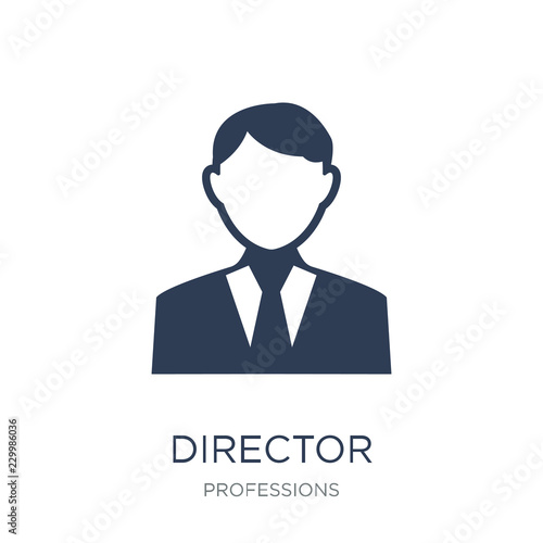 Director icon. Trendy flat vector Director icon on white background from Professions collection