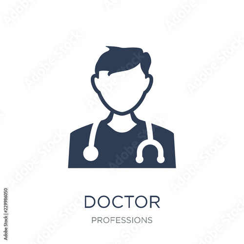 Doctor icon. Trendy flat vector Doctor icon on white background from Professions collection