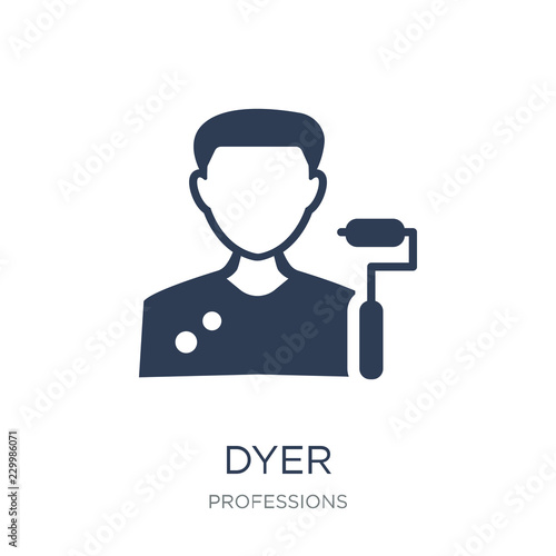 Dyer icon. Trendy flat vector Dyer icon on white background from Professions collection photo