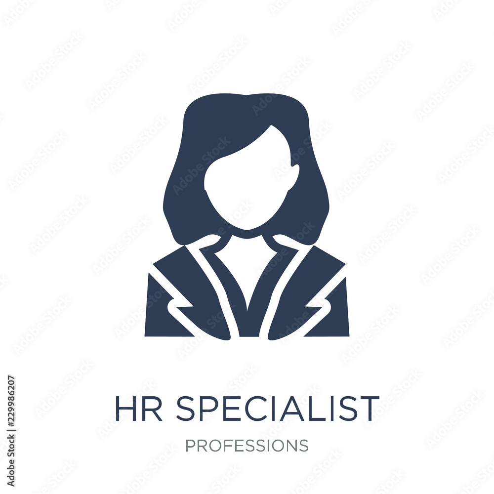 HR Specialist icon. Trendy flat vector HR Specialist icon on white background from Professions collection HR Specialist icon. Trendy flat vector HR Specialist icon on white background from Professions collection