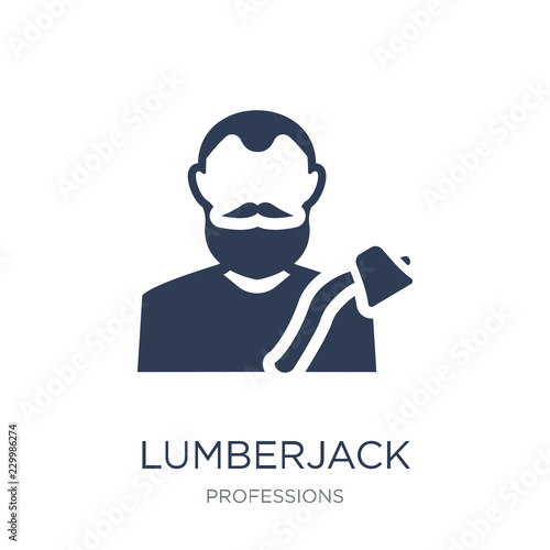 Lumberjack icon. Trendy flat vector Lumberjack icon on white background from Professions collection