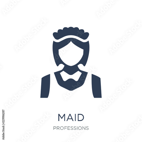 Maid icon. Trendy flat vector Maid icon on white background from Professions collection