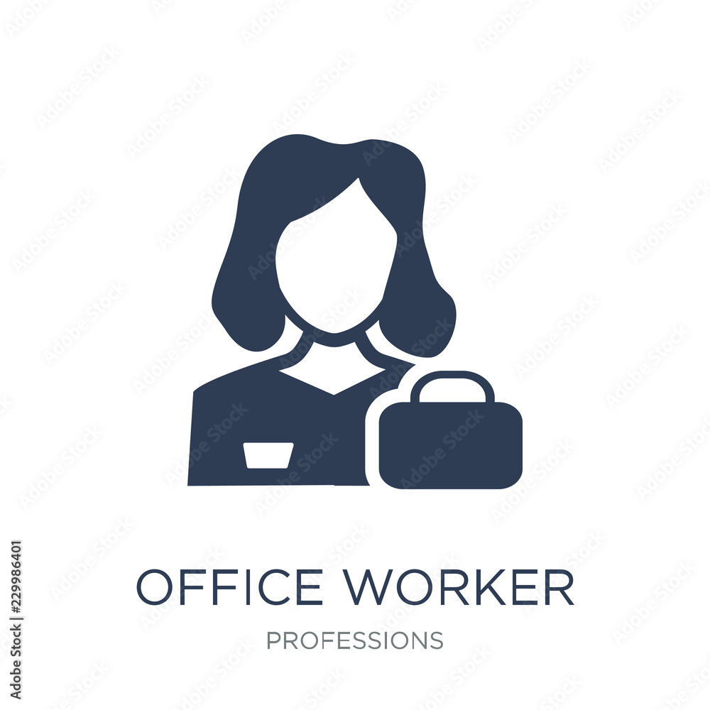 Office worker icon. Trendy flat vector Office worker icon on white  background from Professions collection Stock Vector | Adobe Stock