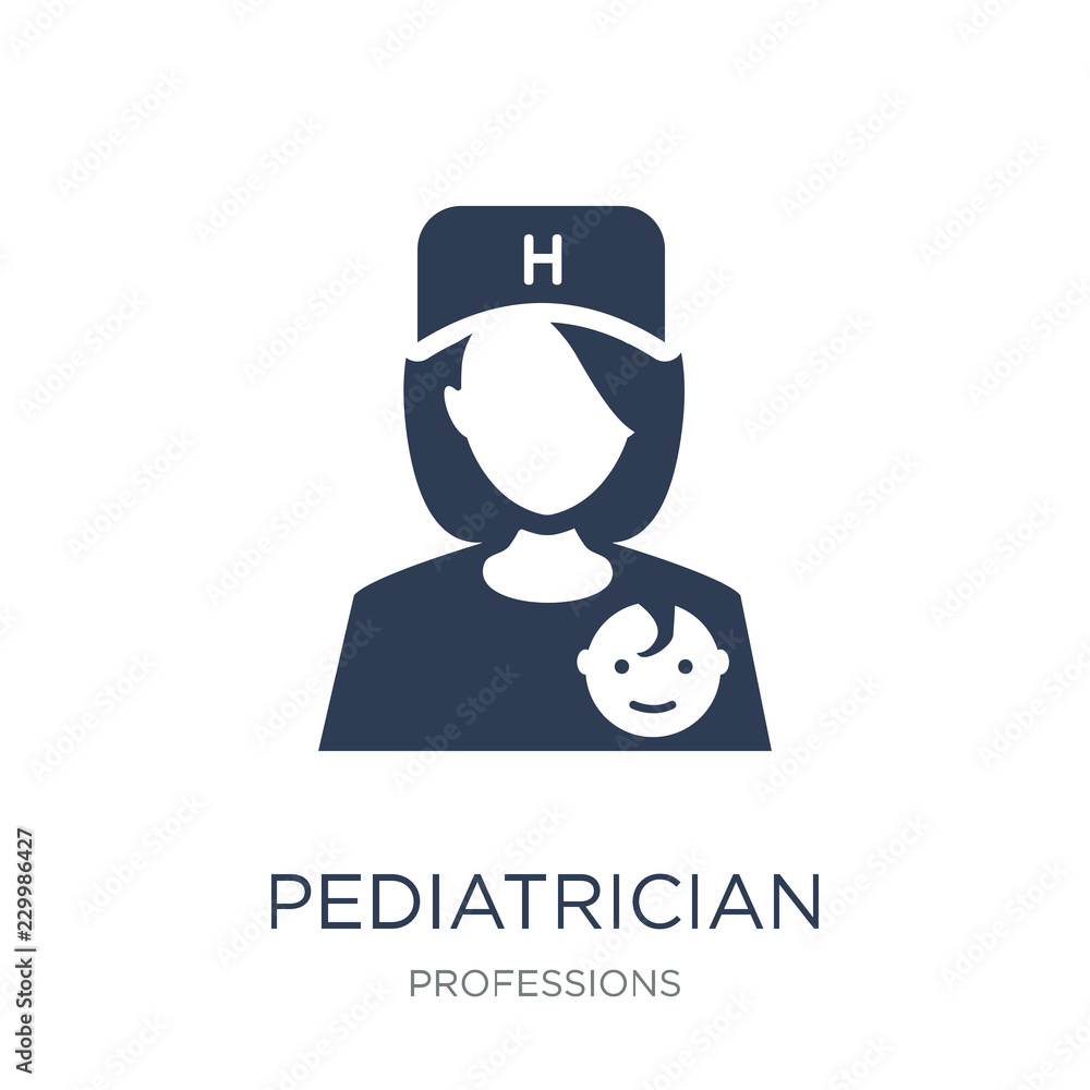 Pediatrician icon. Trendy flat vector Pediatrician icon on white background from Professions collection