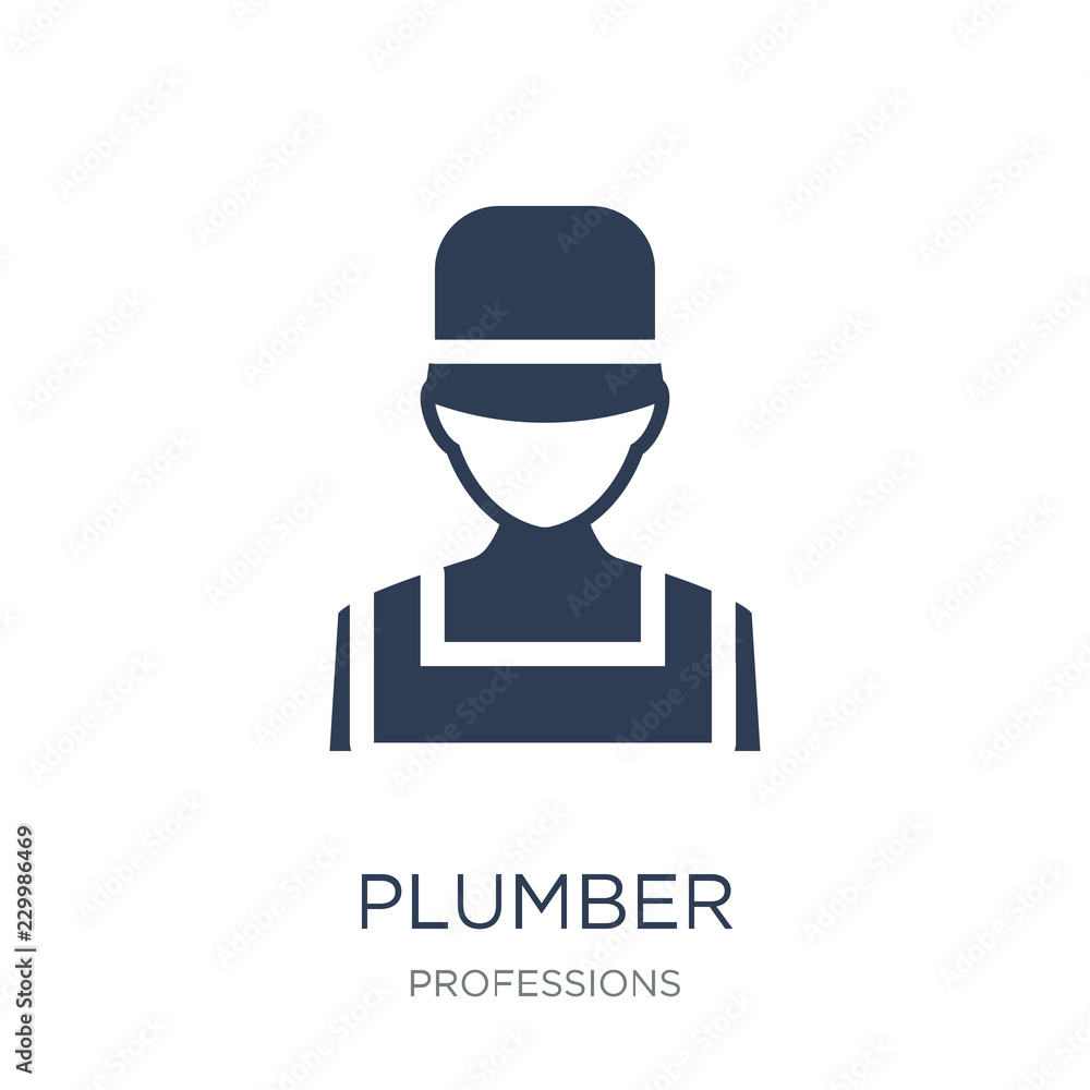 Plumber icon. Trendy flat vector Plumber icon on white background from Professions collection