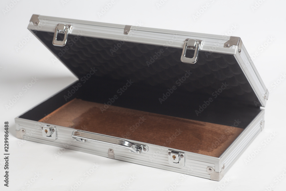 Open Silver Suitcase Open Silver Suitcase