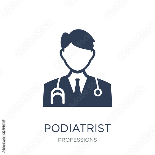 Podiatrist icon. Trendy flat vector Podiatrist icon on white background from Professions collection