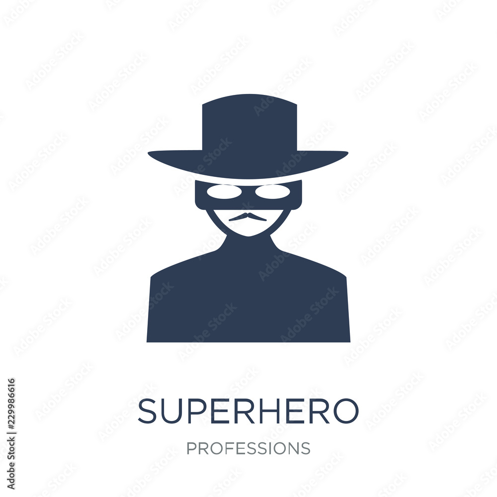 Superhero icon. Trendy flat vector Superhero icon on white background from Professions collection