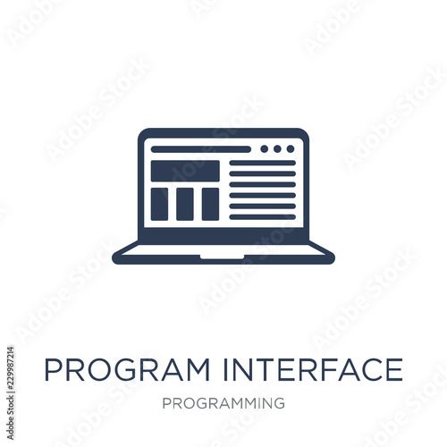 Program Interface icon. Trendy flat vector Program Interface icon on white background from Programming collection