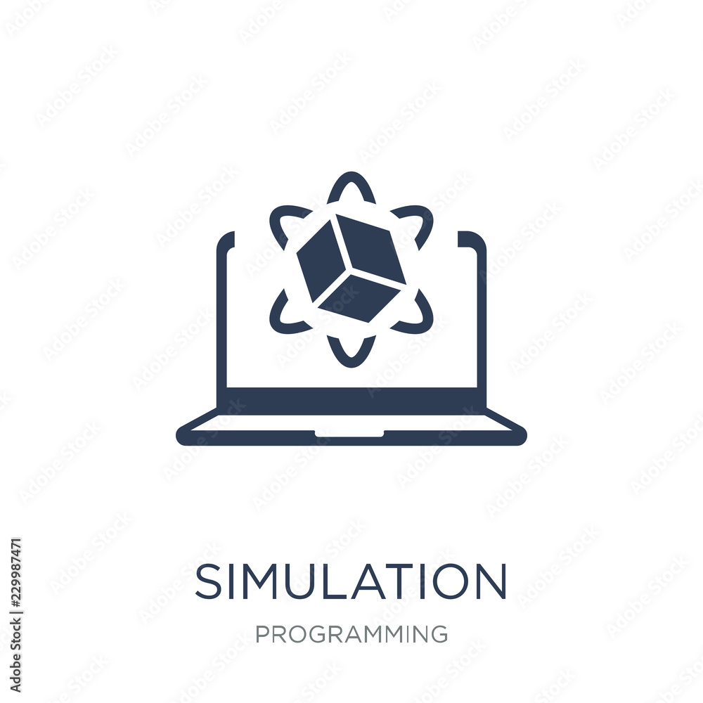 Simulation icon. Trendy flat vector Simulation icon on white background ...