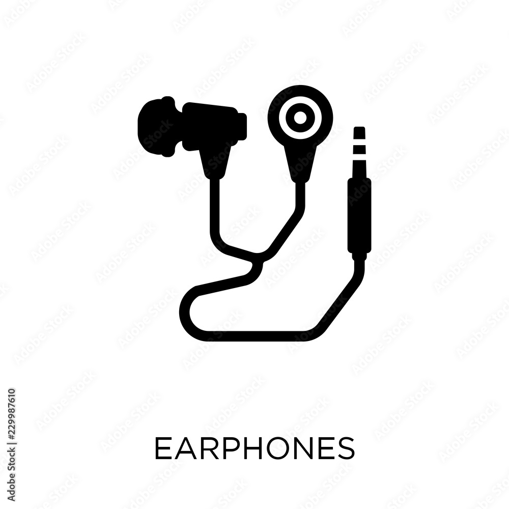 Earphones icon. Earphones symbol design from Electronic devices collection. Simple element vector illustration. Can be used in web and mobile. Earphones icon. Earphones symbol design from Electronic devices collection. Simple element vector illustration. Can be used in web and mobile.