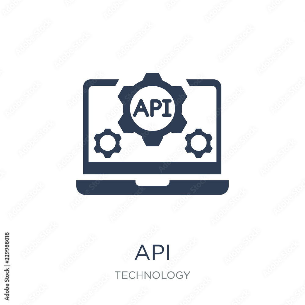 Api Icon Trendy Flat Vector Api Icon On White Background From Technology Collection Stock Vector Adobe Stock