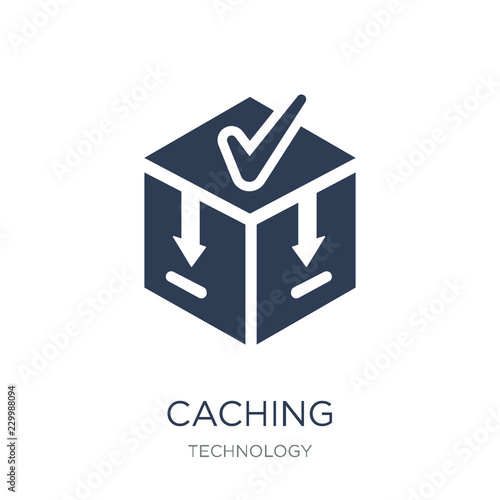 Caching icon. Trendy flat vector Caching icon on white background from Technology collection