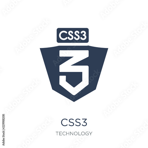 CSS3 icon. Trendy flat vector CSS3 icon on white background from Technology collection