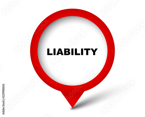 red vector banner liability