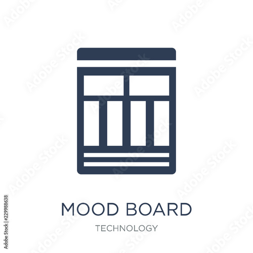 Mood board icon. Trendy flat vector Mood board icon on white background from Technology collection