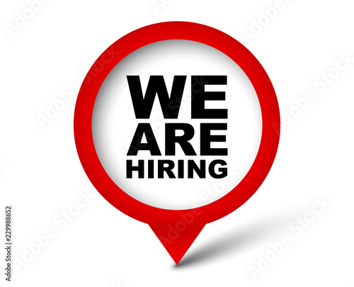 red vector banner we are hiring