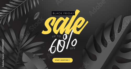Black Friday sale banner. Social media vector illustration template for website and mobile website development, email and newsletter design, marketing material.
