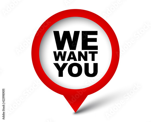 red vector banner we want you