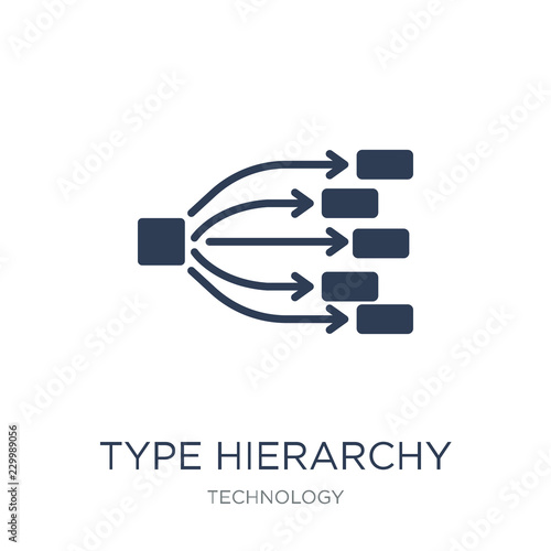 Type hierarchy icon. Trendy flat vector Type hierarchy icon on white background from Technology collection
