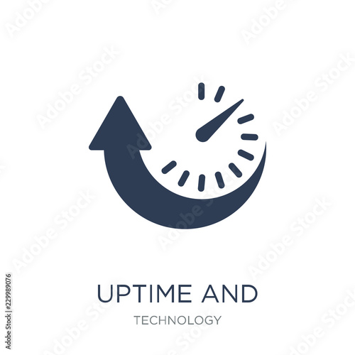 Uptime and downtime icon. Trendy flat vector Uptime and downtime icon on white background from Technology collection