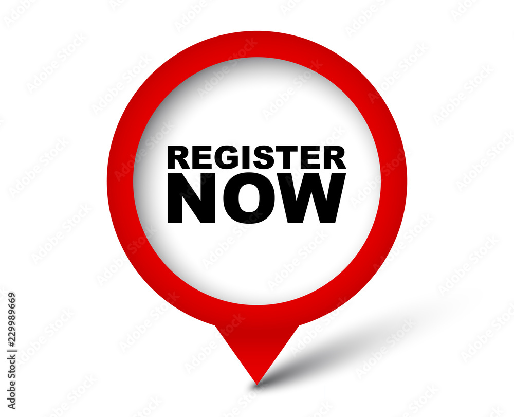 red vector banner register now red vector banner register now