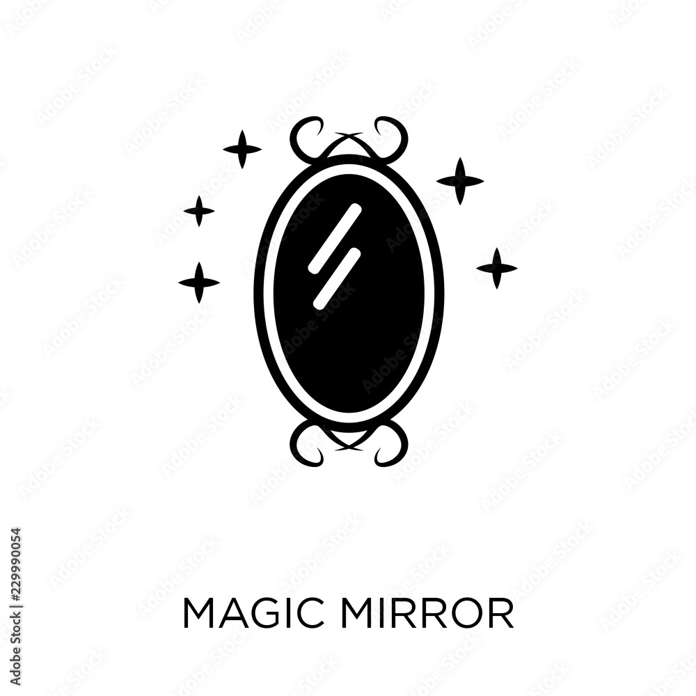Vetor de Magic mirror icon. Magic mirror symbol design from Fairy tale