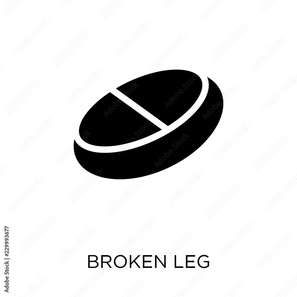 Broken leg icon. Broken leg symbol design from Health and medical collection. Broken leg icon. Broken leg symbol design from Health and medical collection.
