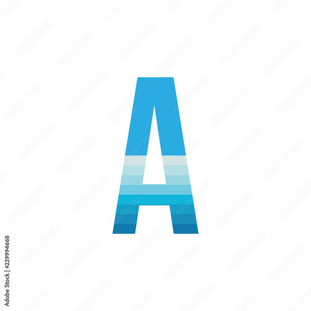 Letter A with sea wave logo Letter A with sea wave logo