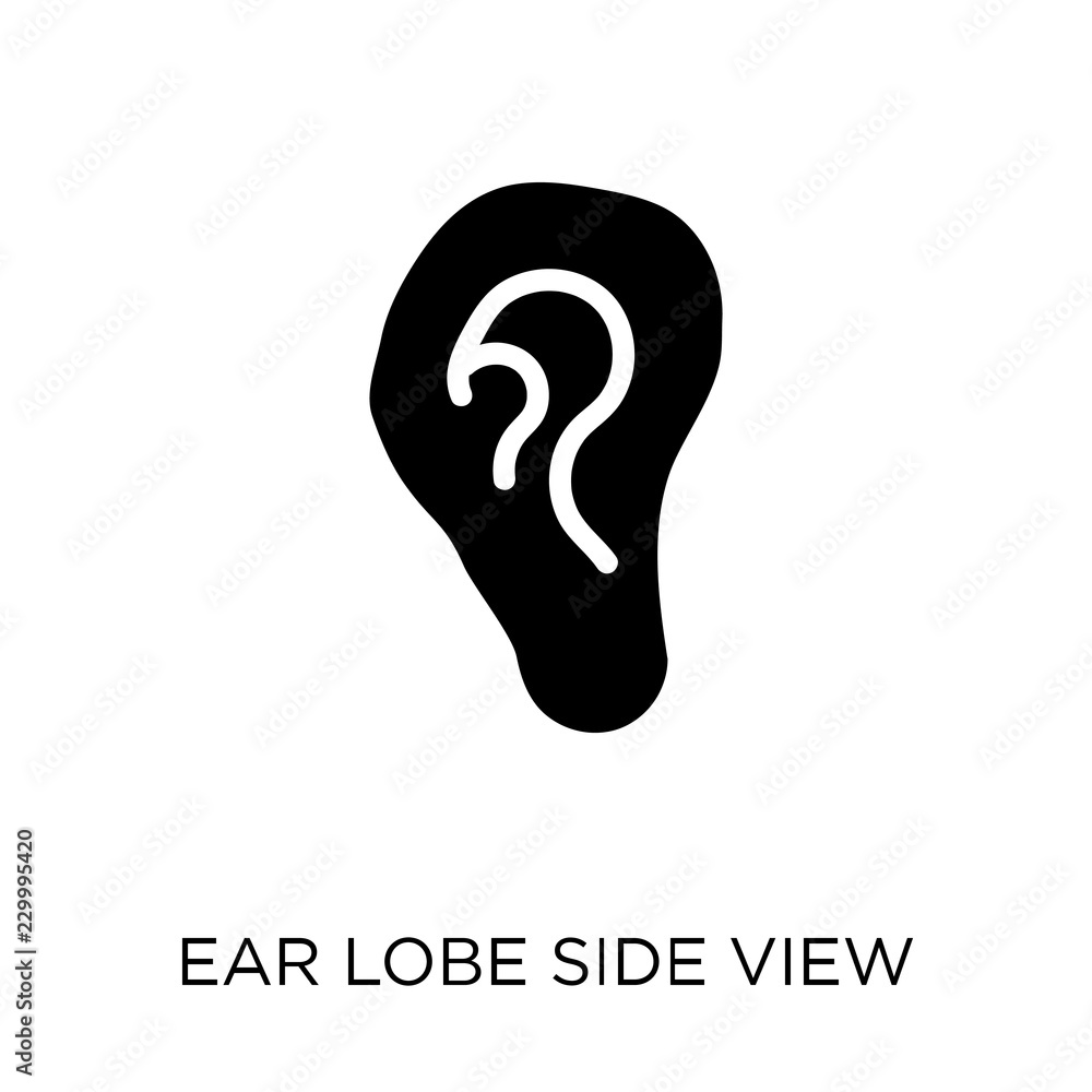 Ear lobe side view icon. Ear lobe side view symbol design from Human Body Parts collection. Simple element vector illustration. Can be used in web and mobile. Ear lobe side view icon. Ear lobe side view symbol design from Human Body Parts collection. Simple element vector illustration. Can be used in web and mobile.