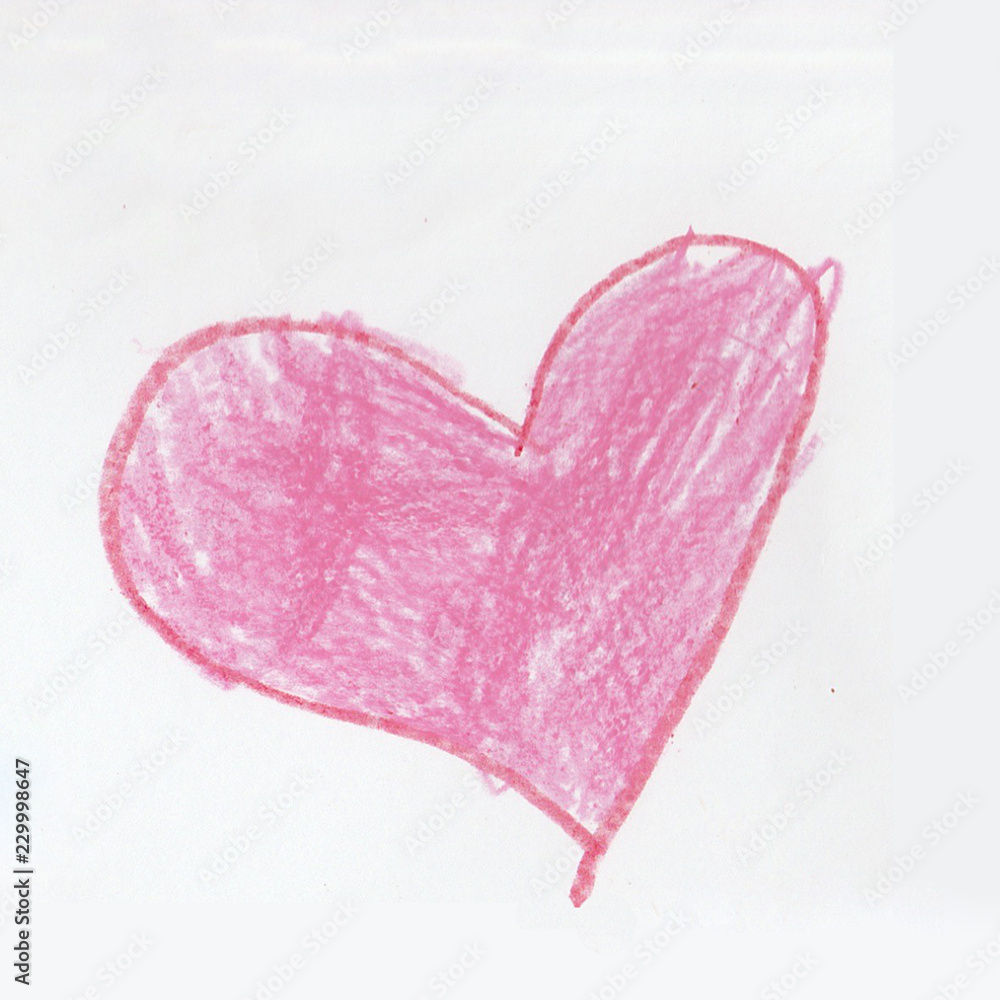Corazón pintado por un niño