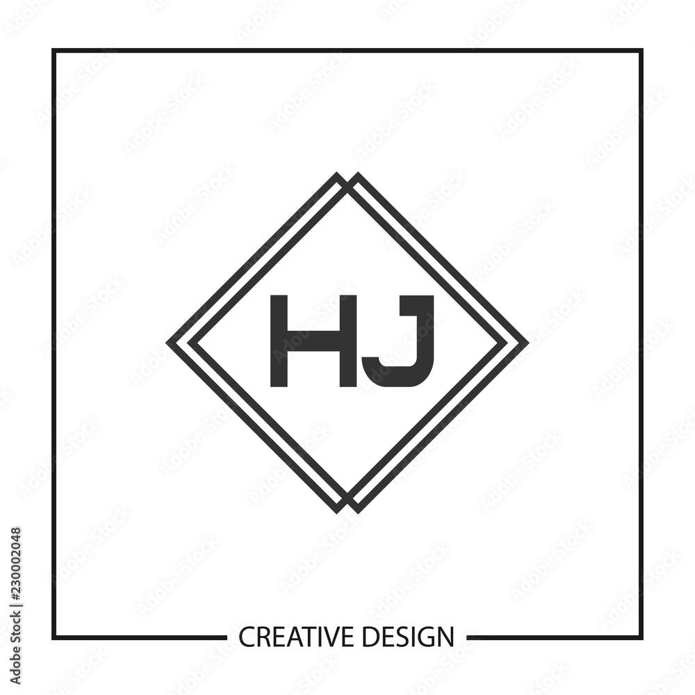 Initial HJ Letter Logo Template Design