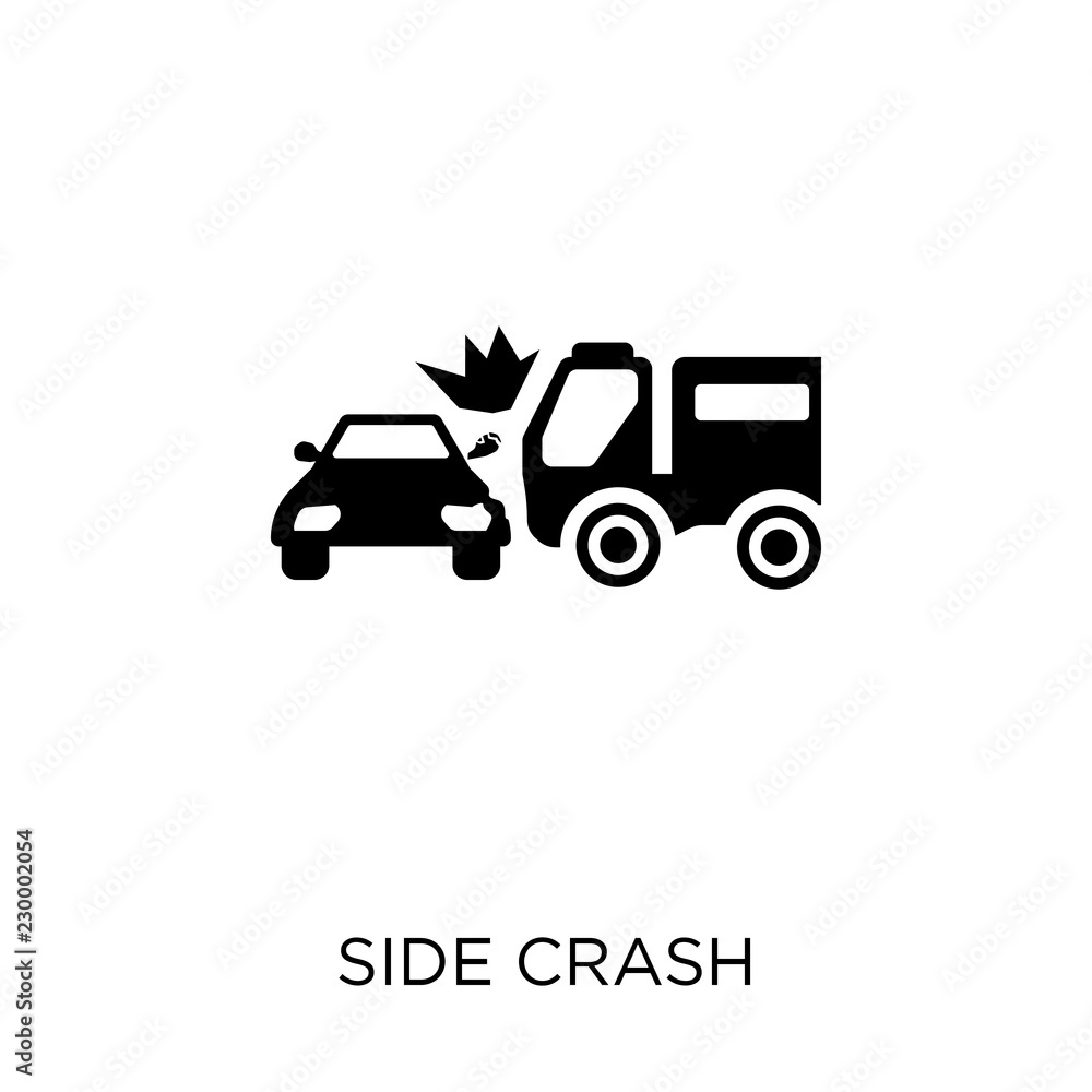 Side crash icon. Side crash symbol design from Insurance collection. Simple element vector illustration. Can be used in web and mobile. Side crash icon. Side crash symbol design from Insurance collection. Simple element vector illustration. Can be used in web and mobile.