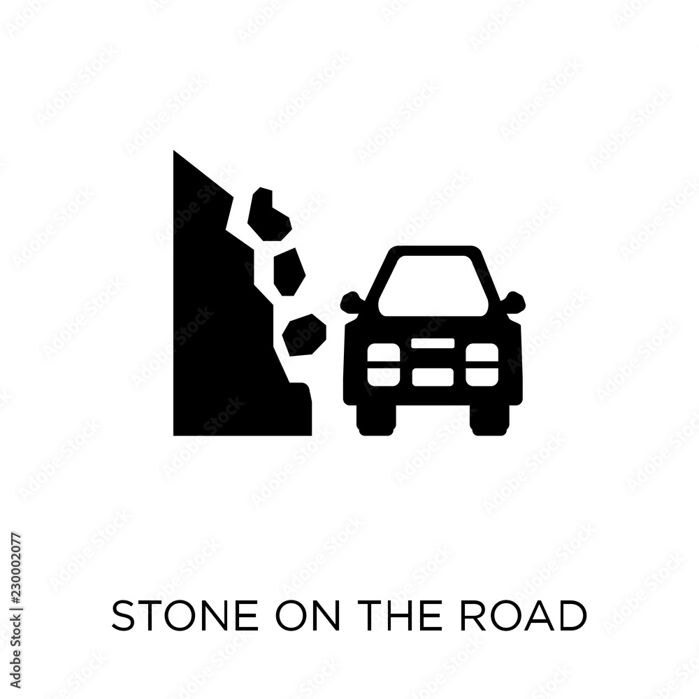 Stone on the road icon. Stone on the road symbol design from Insurance collection. Simple element vector illustration. Can be used in web and mobile. Stone on the road icon. Stone on the road symbol design from Insurance collection. Simple element vector illustration. Can be used in web and mobile.