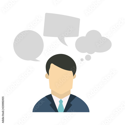 Businessman with speech bubbles