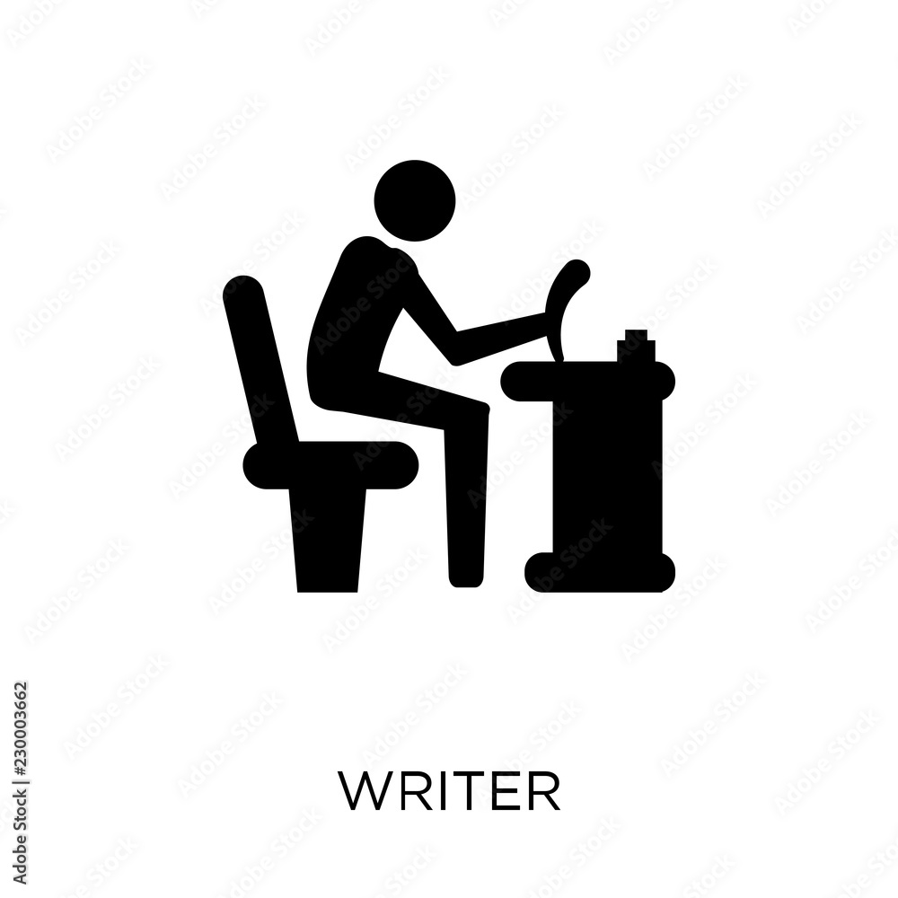 Writer icon. Writer symbol design from Professions collection. Writer icon. Writer symbol design from Professions collection.