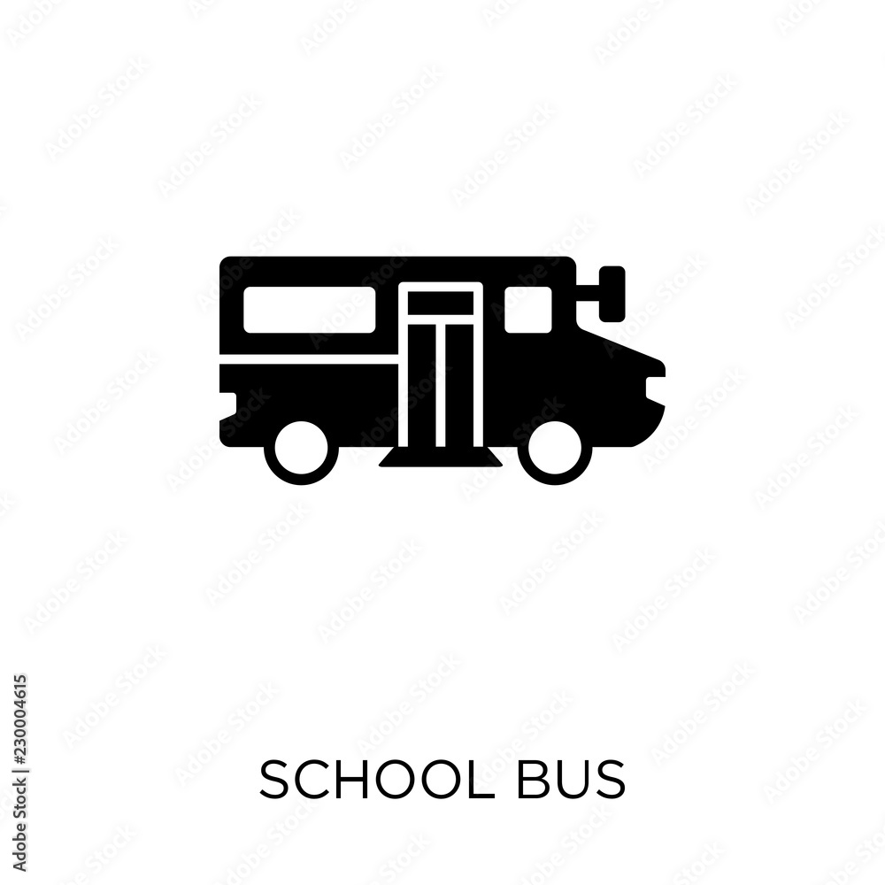 School bus icon. School bus symbol design from Transportation collection. Simple element vector illustration. Can be used in web and mobile.