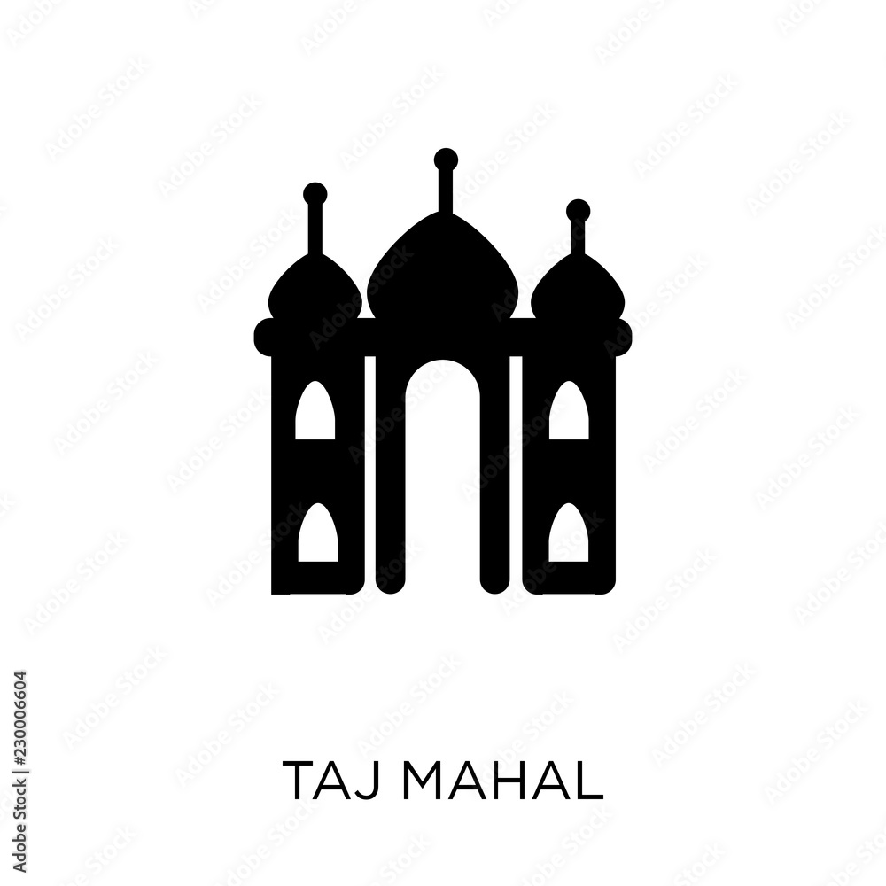 Taj mahal icon. Taj mahal symbol design from India collection. Taj mahal icon. Taj mahal symbol design from India collection.