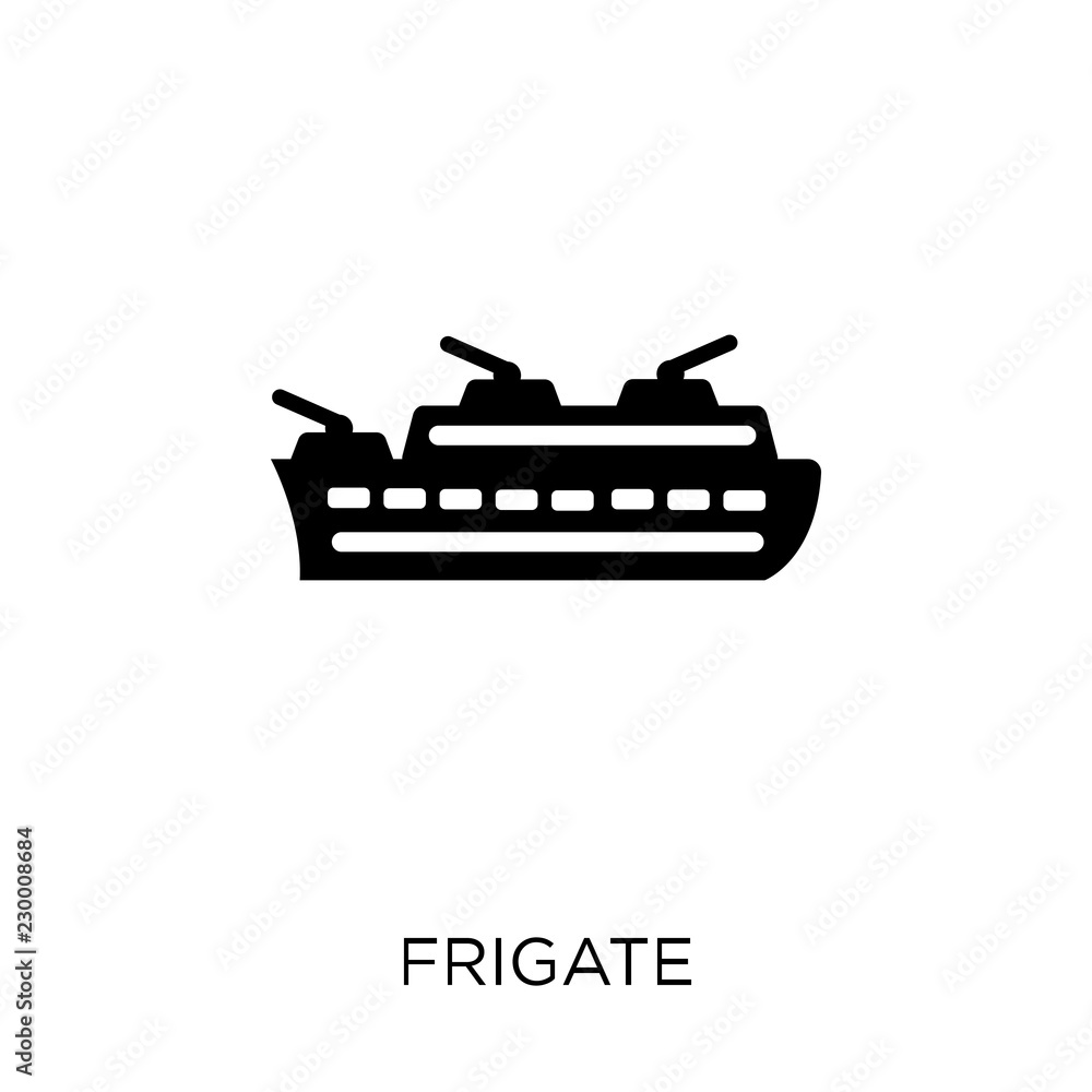 Frigate icon. Frigate symbol design from Nautical collection.