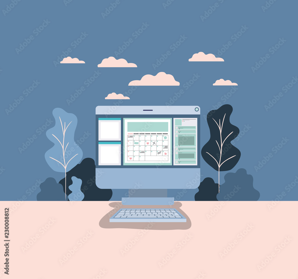 computer desktop with forest landscape computer desktop with forest landscape