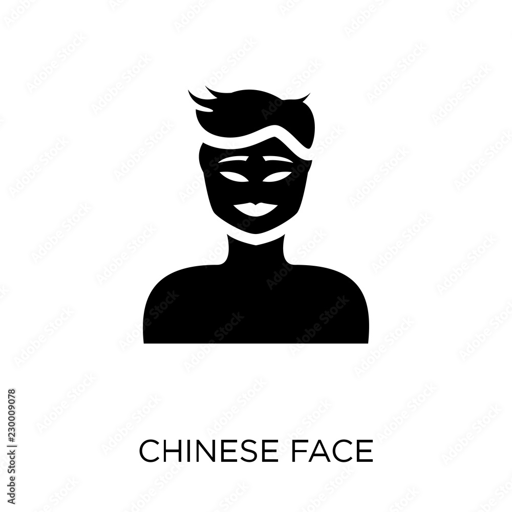 Chinese face icon. Chinese face symbol design from People collection