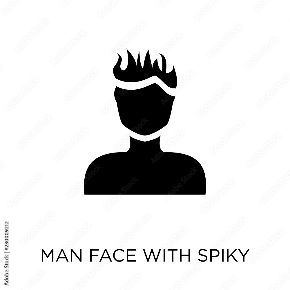 Man face with spiky hair icon. Man face with spiky hair symbol design from  People collection. Stock Vector | Adobe Stock