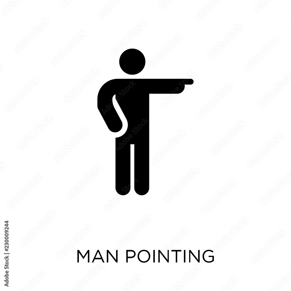 Man pointing icon. Man pointing symbol design from People collection. Man pointing icon. Man pointing symbol design from People collection.