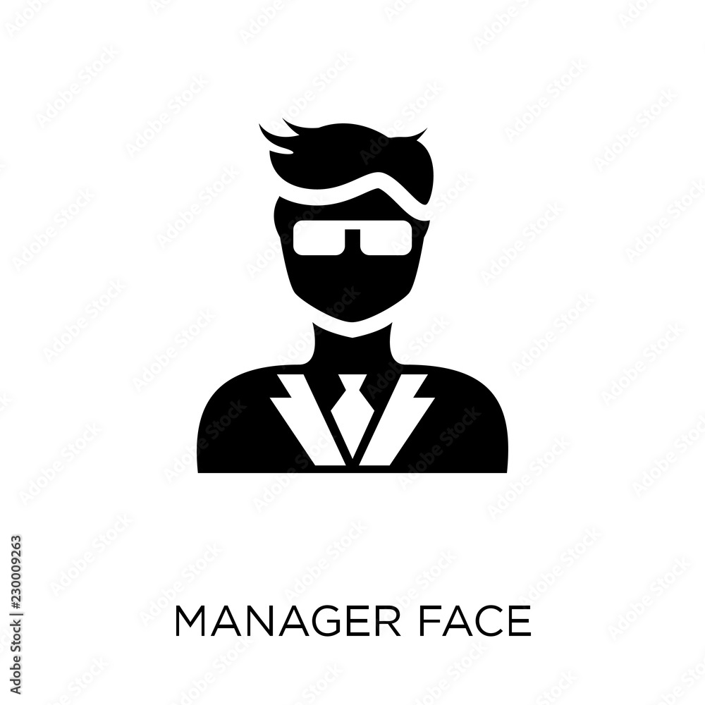 Manager face icon. Manager face symbol design from People collection.