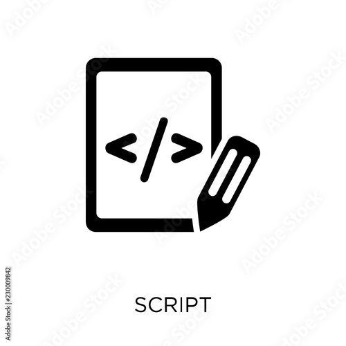 Script icon. Script symbol design from Programming collection.