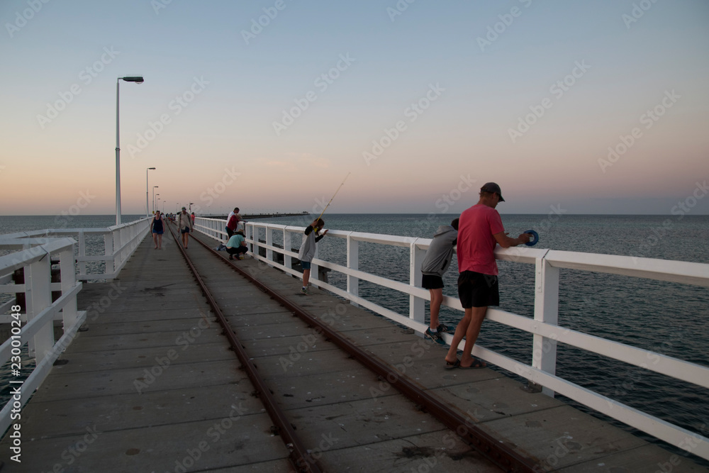 Φωτογραφία Busselton Australia, the jetty is a meeting point for locals who fish and swim i