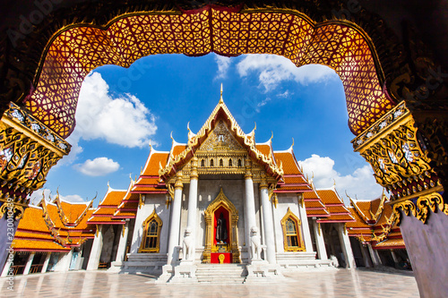 The Marble Temple, Scenic view Wat Benchamabophit Dusitvanaram bangkok thailand photo