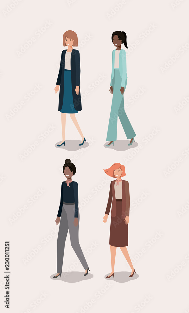 group of elegants ladies group of elegants ladies