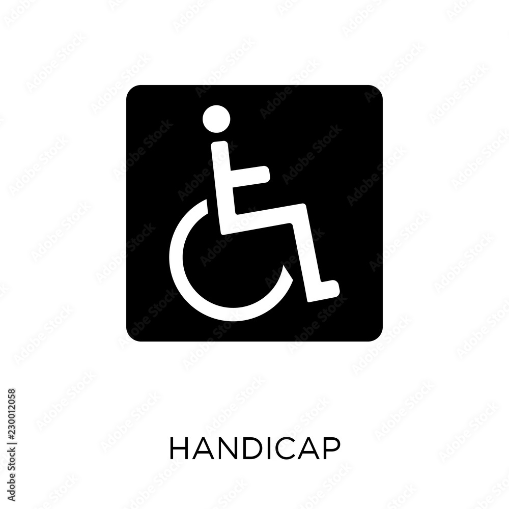 Handicap sign icon. Handicap sign symbol design from Traffic signs collection. Handicap sign icon. Handicap sign symbol design from Traffic signs collection.